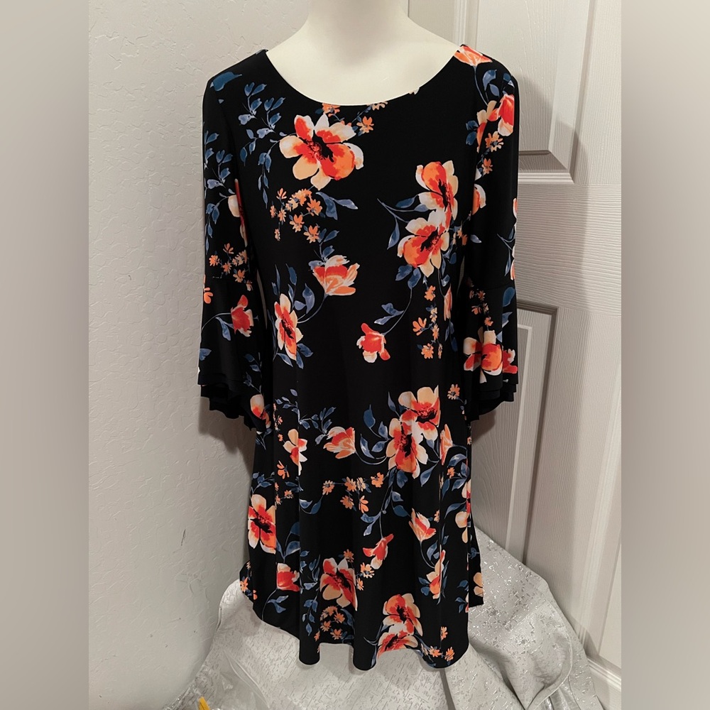 Lauren Ralph Lauren Women's Floral 3/4 Sleeve Shift Dress Multicolor Size 8
